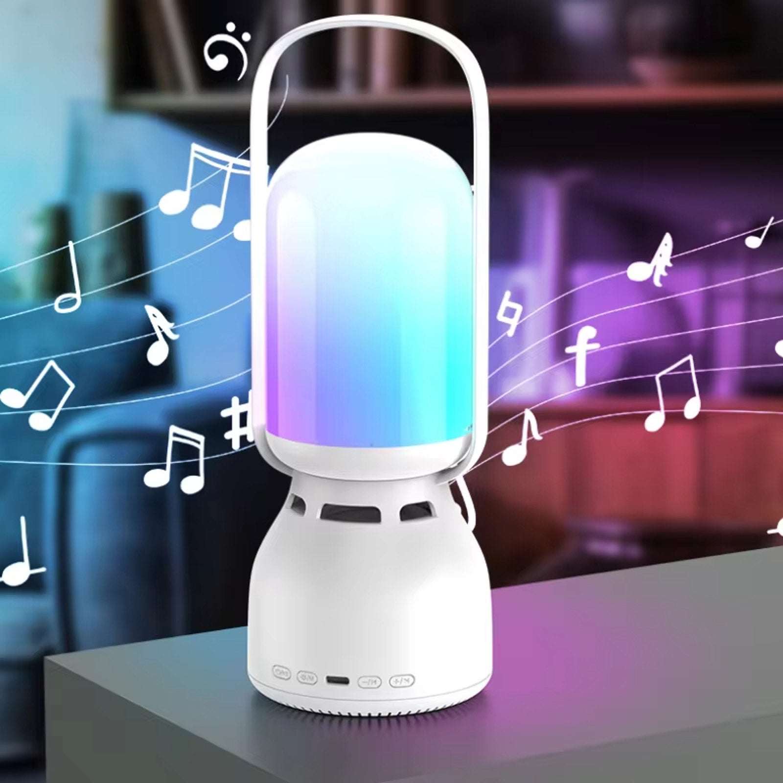 Rechargeable Camping Tent Lantern with Bluetooth Speaker Outdoor Table RGB Light