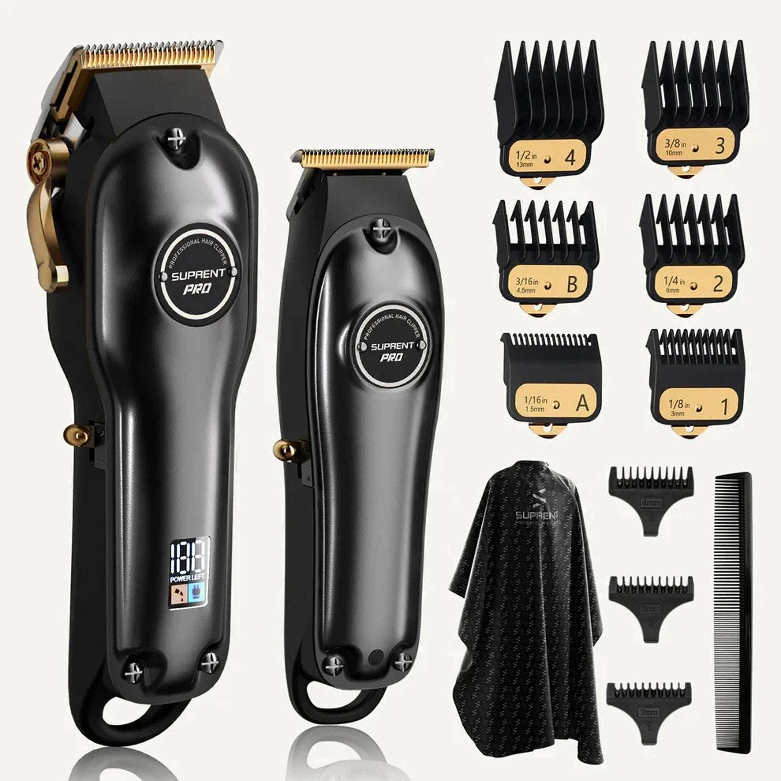 Suprent PRO THE BLACK DEVIL Hair Clipper & Detail Trimmer Kit HC596BX NEW