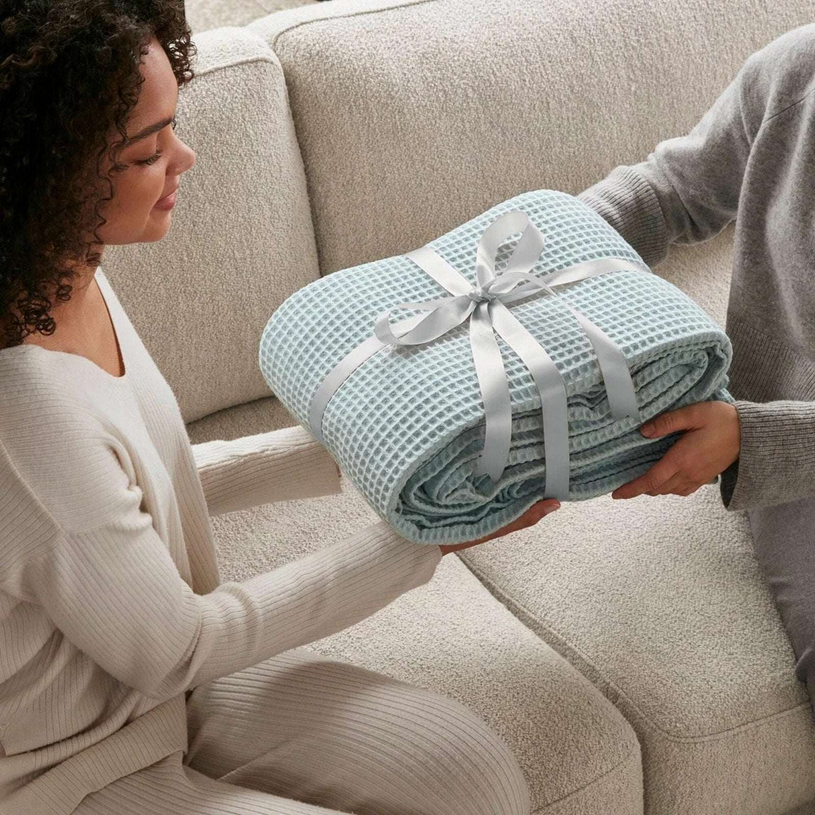 Madison Park 100% Cotton Ultra Soft Breathable Waffle Blanket Full/Queen - Aqua