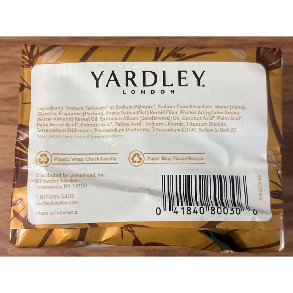 4 Pack Yardley London Oatmeal Almond Moisturizing Bath Bar Soap New 4oz Each