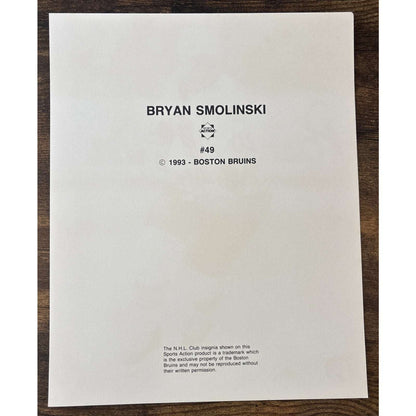 NHL Boston Bruins BRYAN SMOLINSKI #49 Game Sport Action Color 8x10 Photo Picture