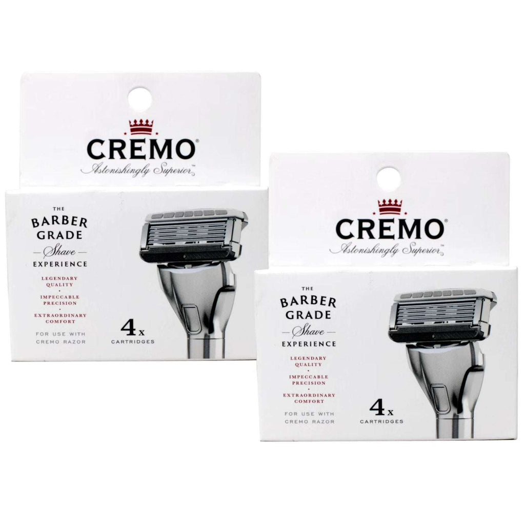 2-Pack of 4 Cremo 5-Blade Barber Grade Mens Razor Cartridge Refills (8 Total)