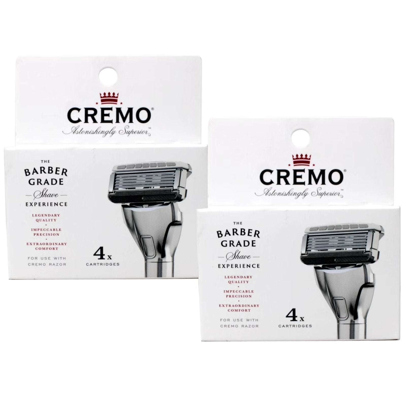 2-Pack of 4 Cremo 5-Blade Barber Grade Mens Razor Cartridge Refills (8 Total)