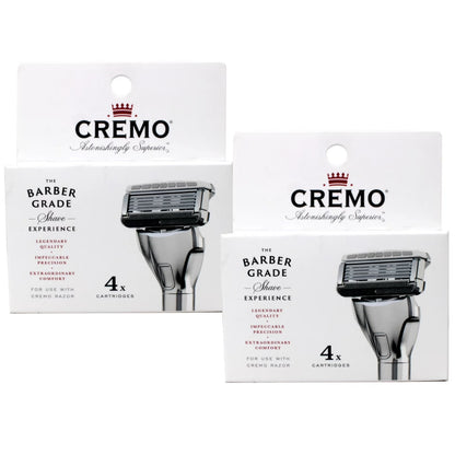 2-Pack of 4 Cremo 5-Blade Barber Grade Mens Razor Cartridge Refills (8 Total)