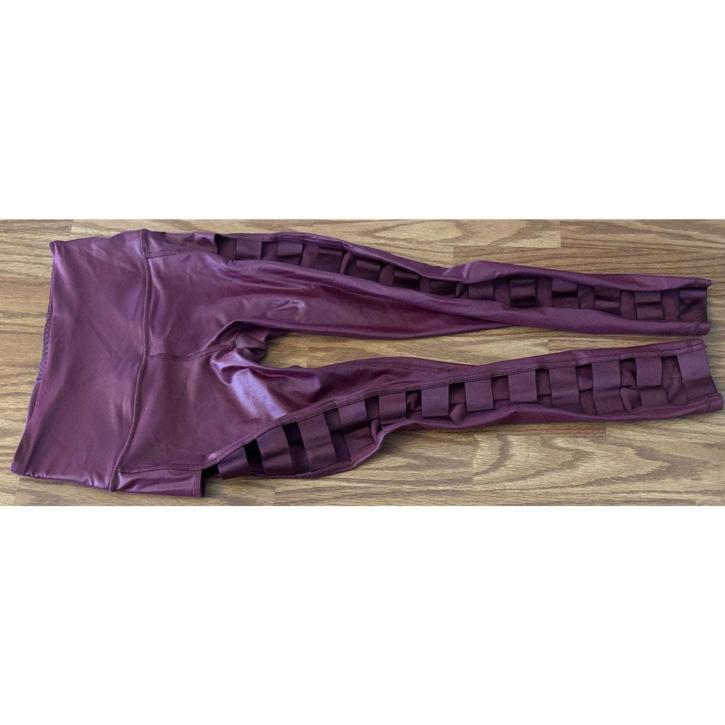 Victoria Sport Knockout HighWaist Burgundy Leggings With Side Cutout Detail Sz S