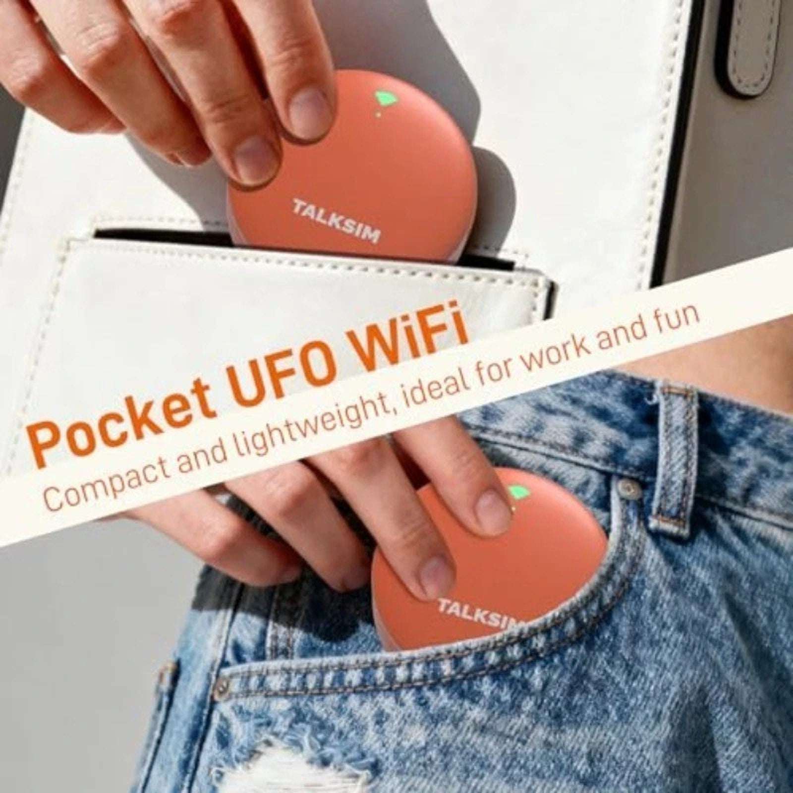 TALKSIM UFO Mobile Hotspot 1GB/Month WiFi 6 4G LTE Portable Up to 10 Devices