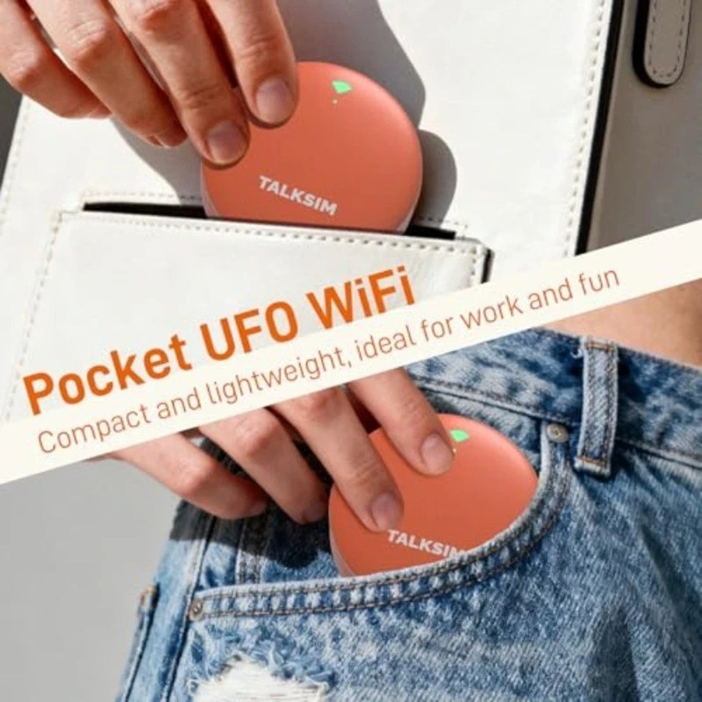 TALKSIM UFO Mobile Hotspot 1GB/Month WiFi 6 4G LTE Portable Up to 10 Devices