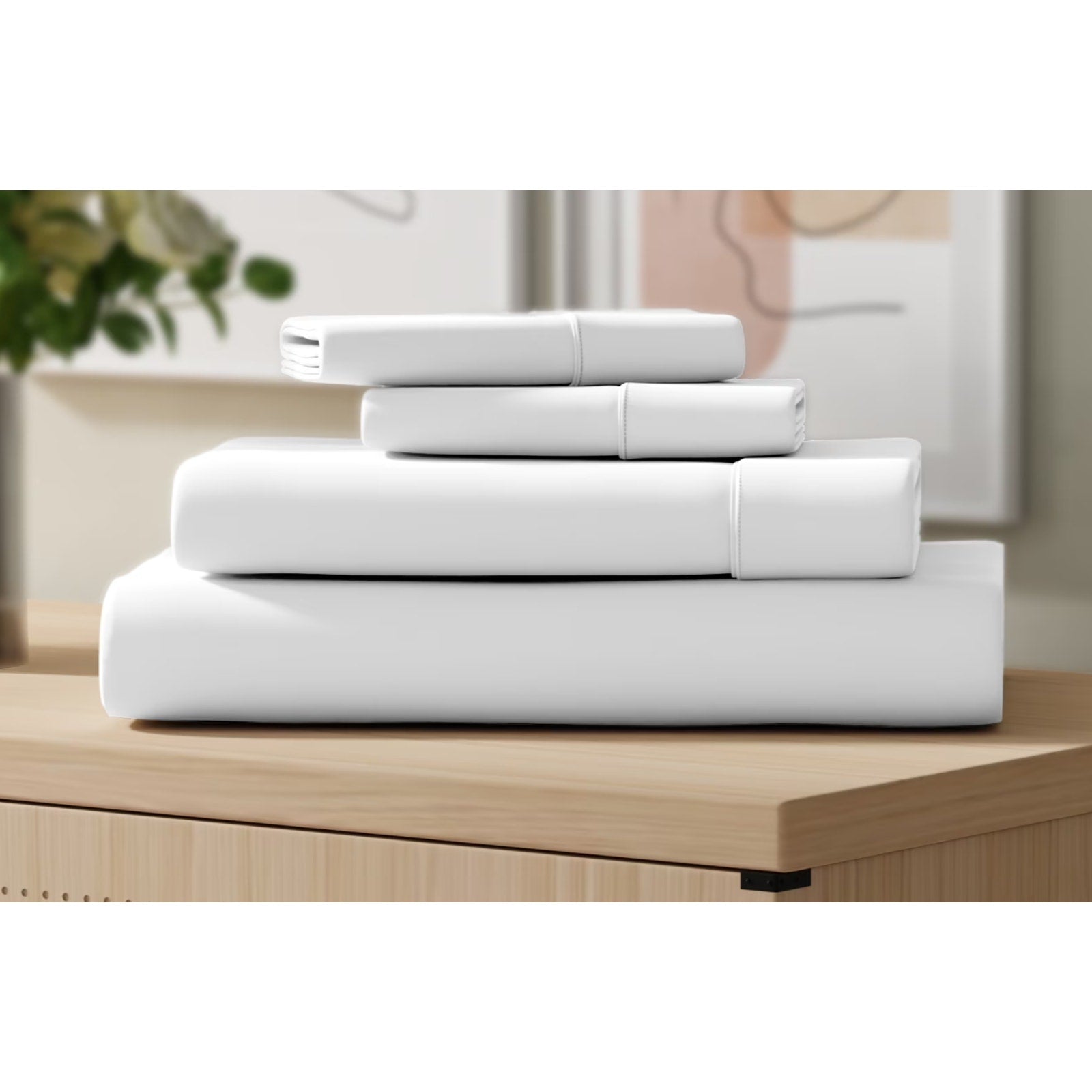 Sonoma Goods For Life Ultrasoft Washed Cotton 4PC White King Size Sheet Set