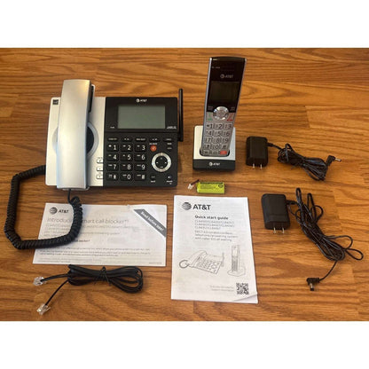 AT&T CL84107 DECT 6.0 Corded/Cordless Phone W Answering Machine Smart Call Block