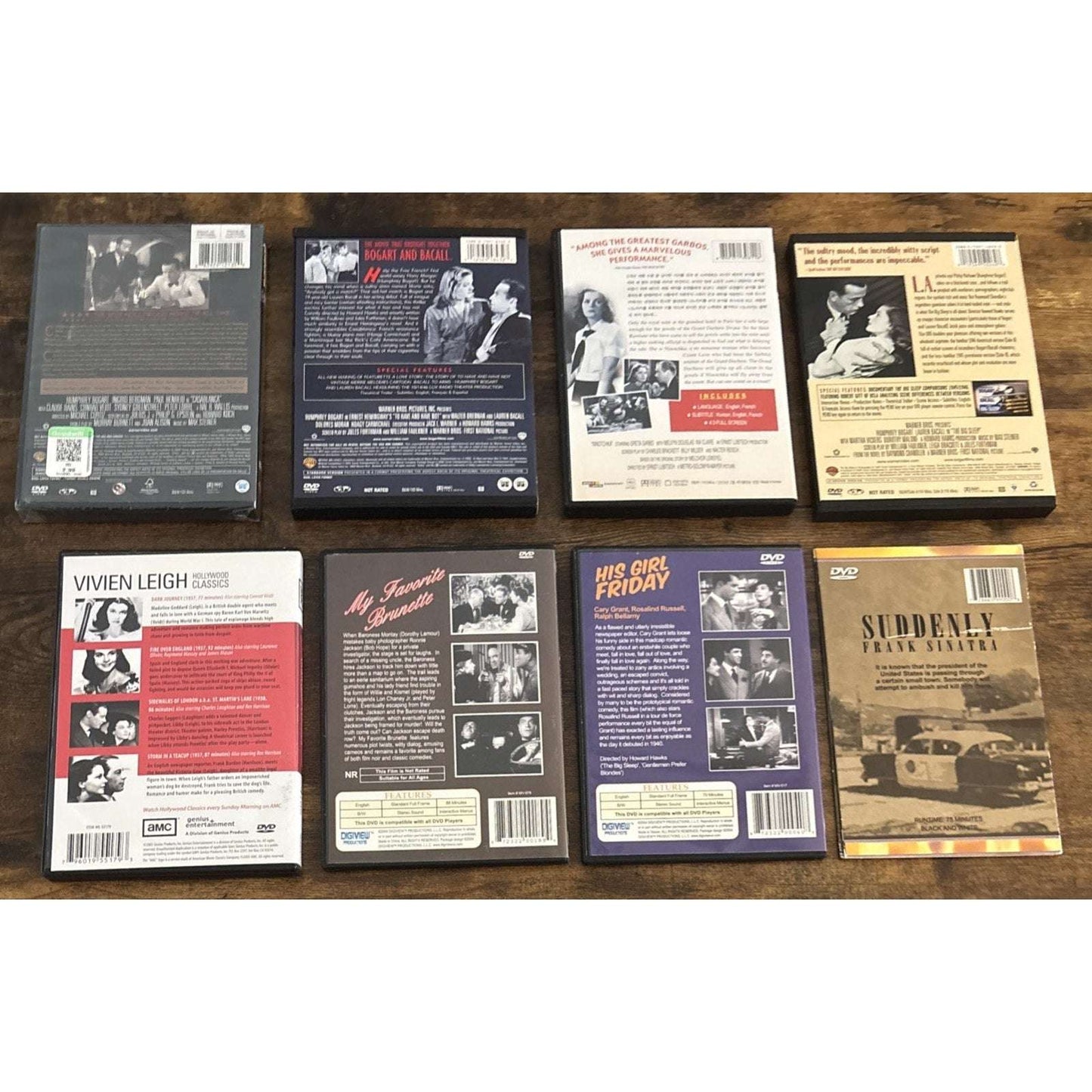 8 DVDs 11 Films Humphrey Bogart Casablanca, The Big Sleep Greta Garbo Ninotchka+