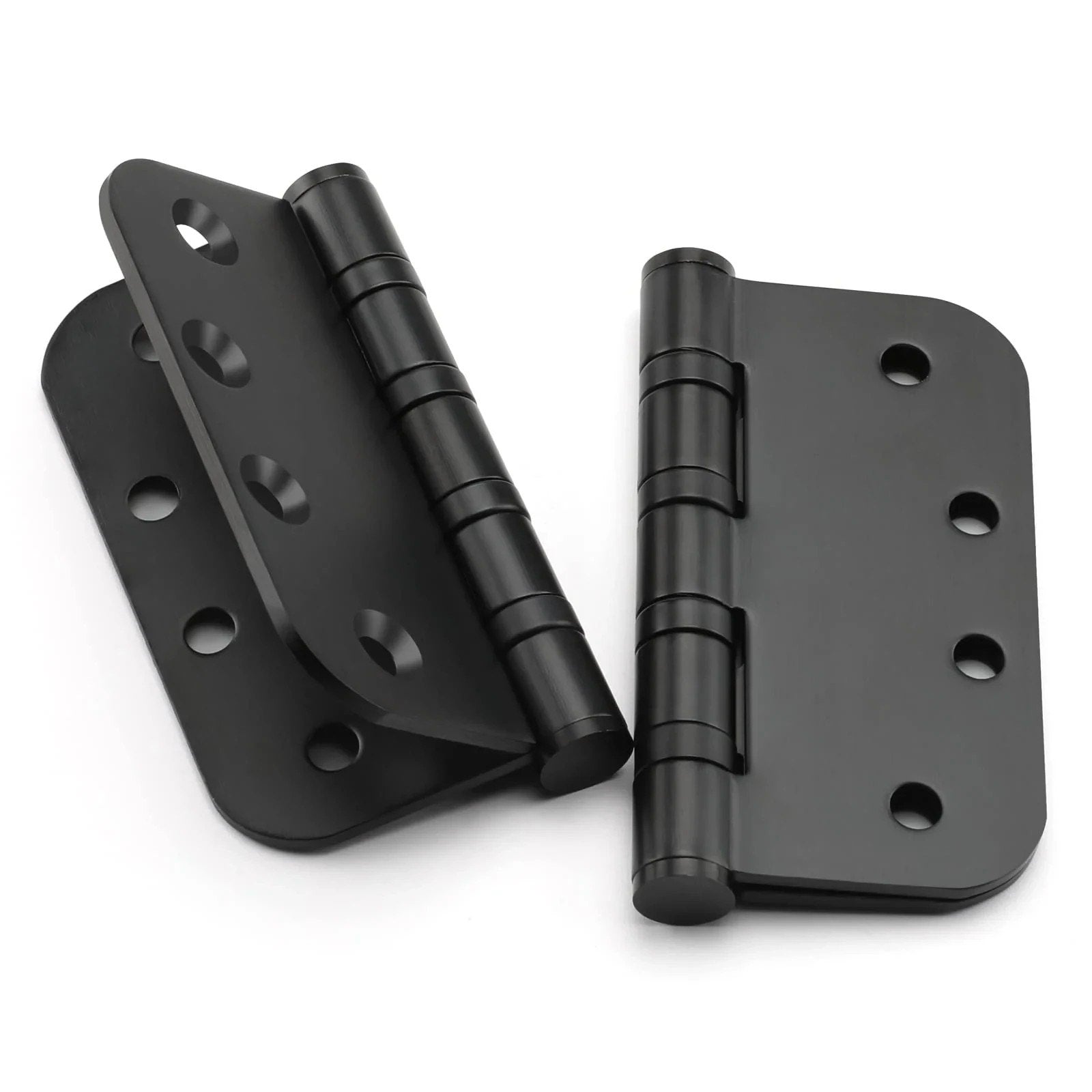 3Pk Stainless Steel Black Ball Bearing 4'' with 5/8'' Radius Corners Door Hinge