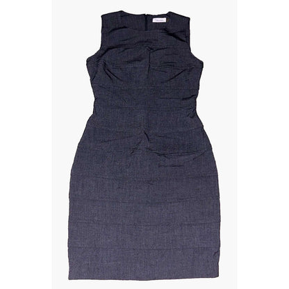 Calvin Klein Women’s Gray Classic Sleeveless Tiered Sheath Dress size 6