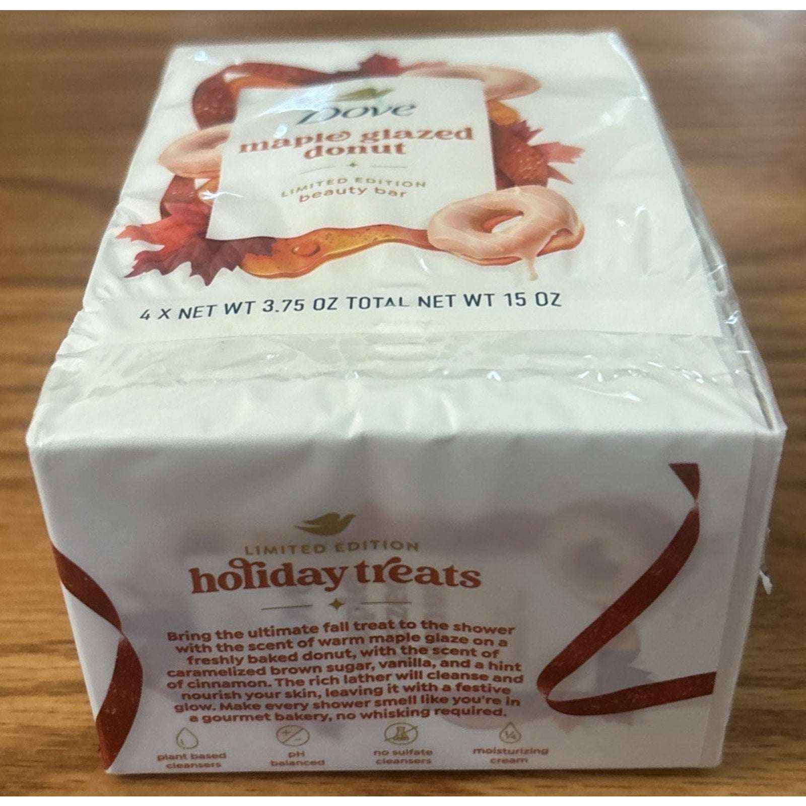 3PC Dove Limited Edition Maple Glazed Donut Body Wash, Body Scrub & Bar Soap Set