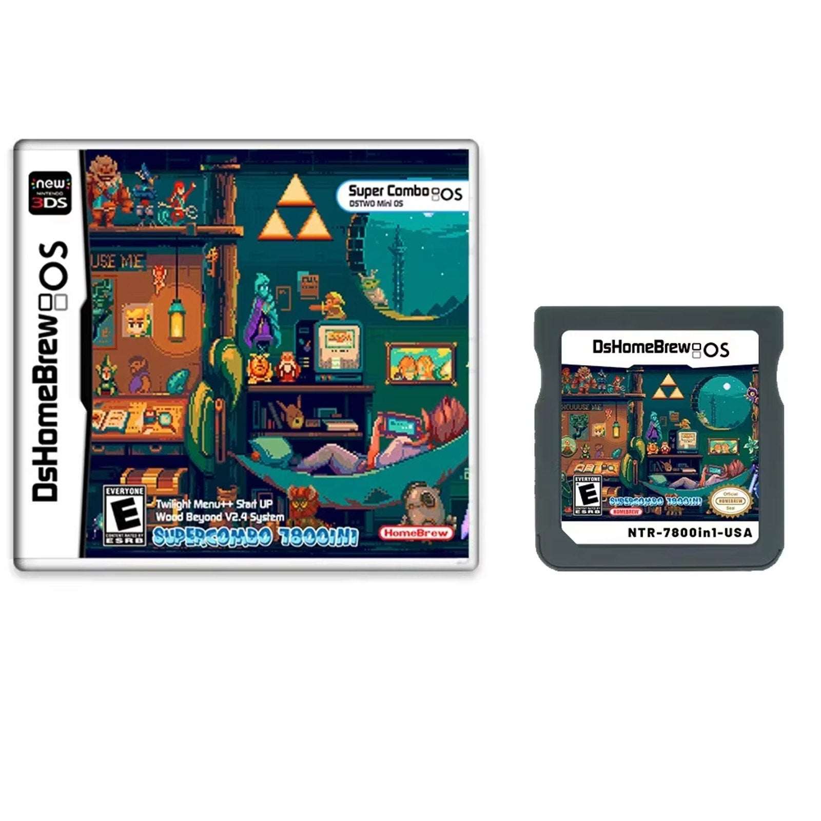 Nintendo NTB 7800 In 1 DS 3DS Super Combo Game Dshomebrew OS Game READ!