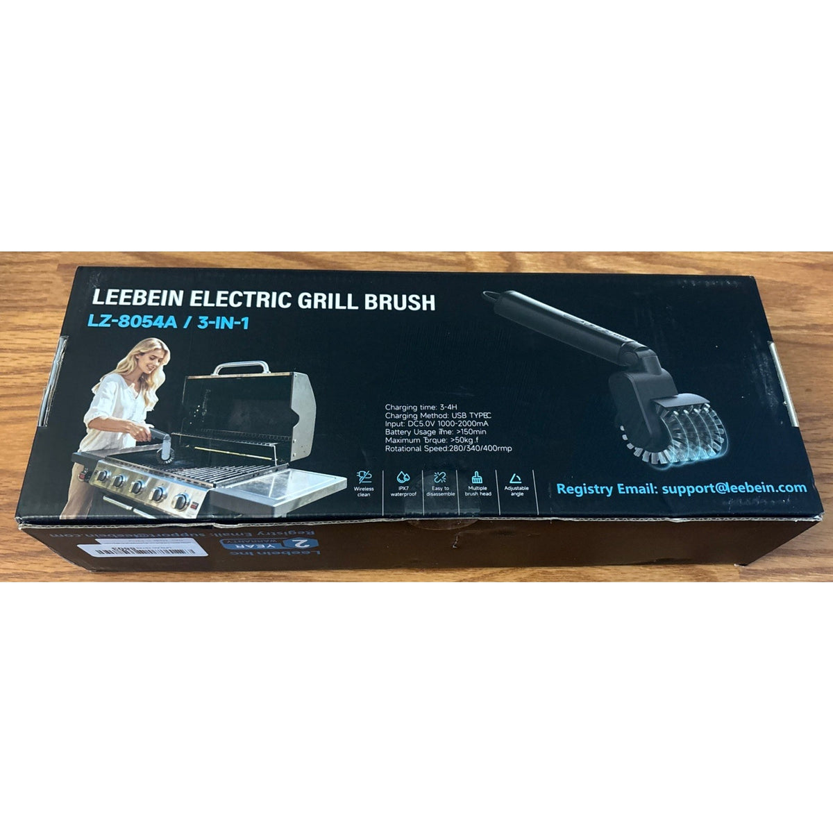 Leebein Electric Rotary Grill Brush 2026 BBQ Cleaner w/ 3 Heads 3 Speeds 480RPM