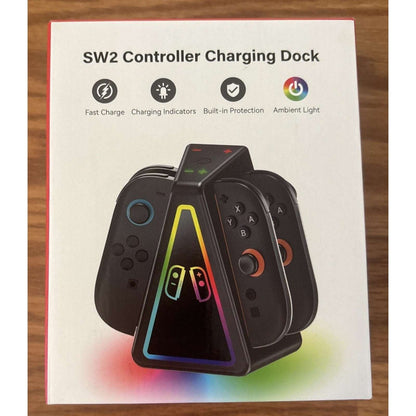 for Nintendo Switch 2 RGB Magnetic Charging Dock - 4 Joy-Con Controllers Charger