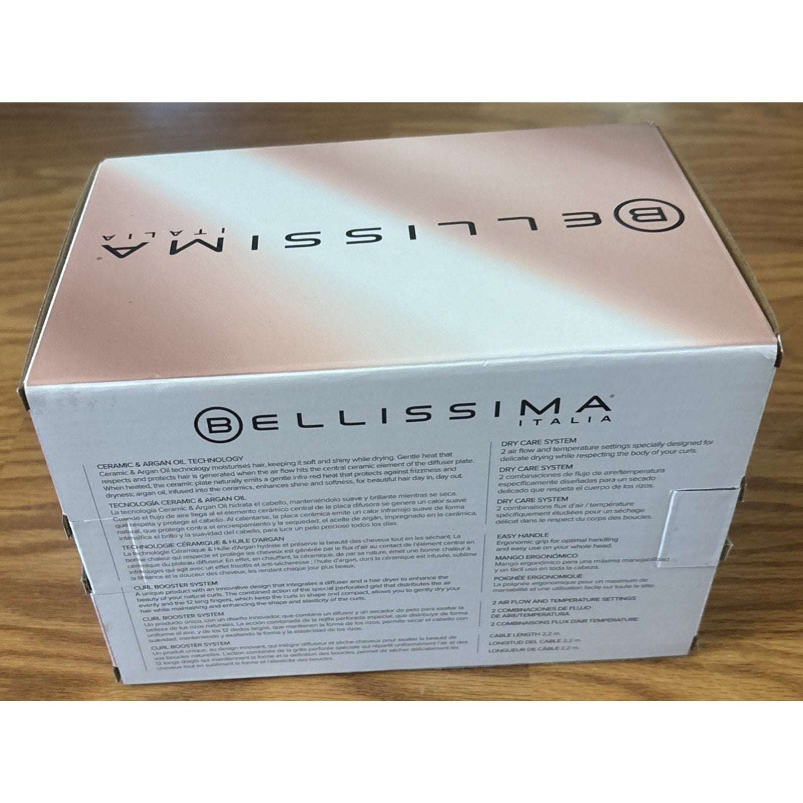 Bellissima Italia Diffon Hair Blow Dryer Diffuser for Curly Hair Rose Gold G5604