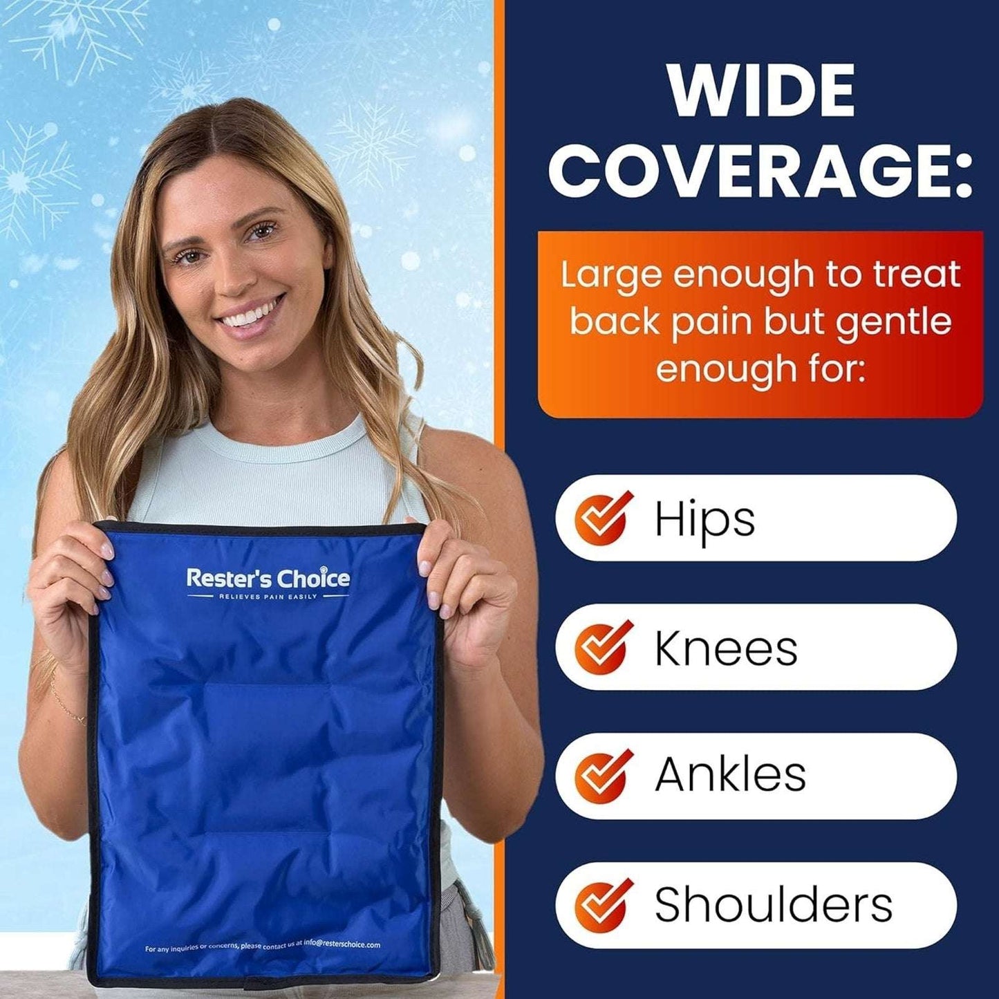 Rester's Choice Reusable Gel Ice Pack for Hot & Cold Therapy 11x14.5" Flexible