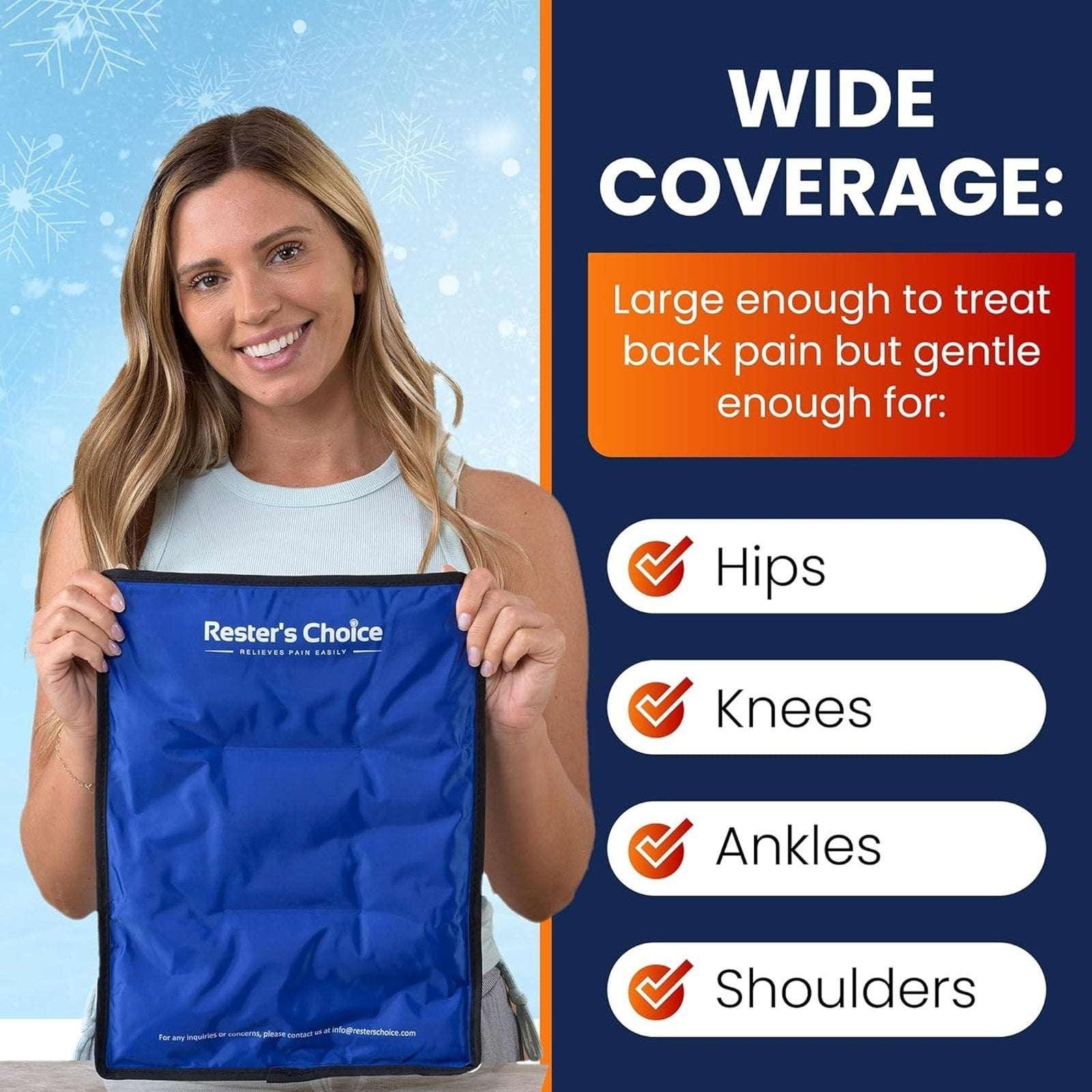 Rester's Choice Reusable Gel Ice Pack for Hot & Cold Therapy 11x14.5" Flexible