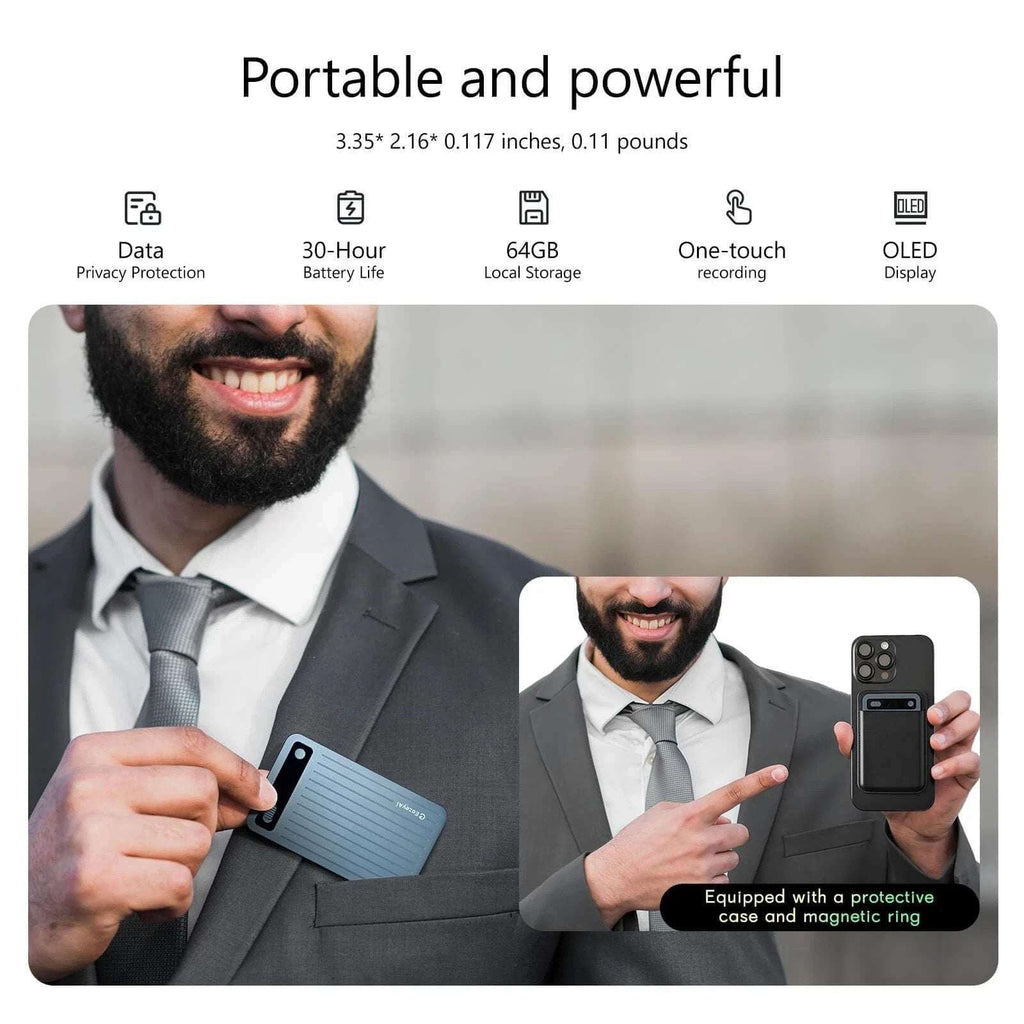 NOTE AI Voice Recorder, Transcribe & Summarize, 140 Languages Voice to Text 64GB