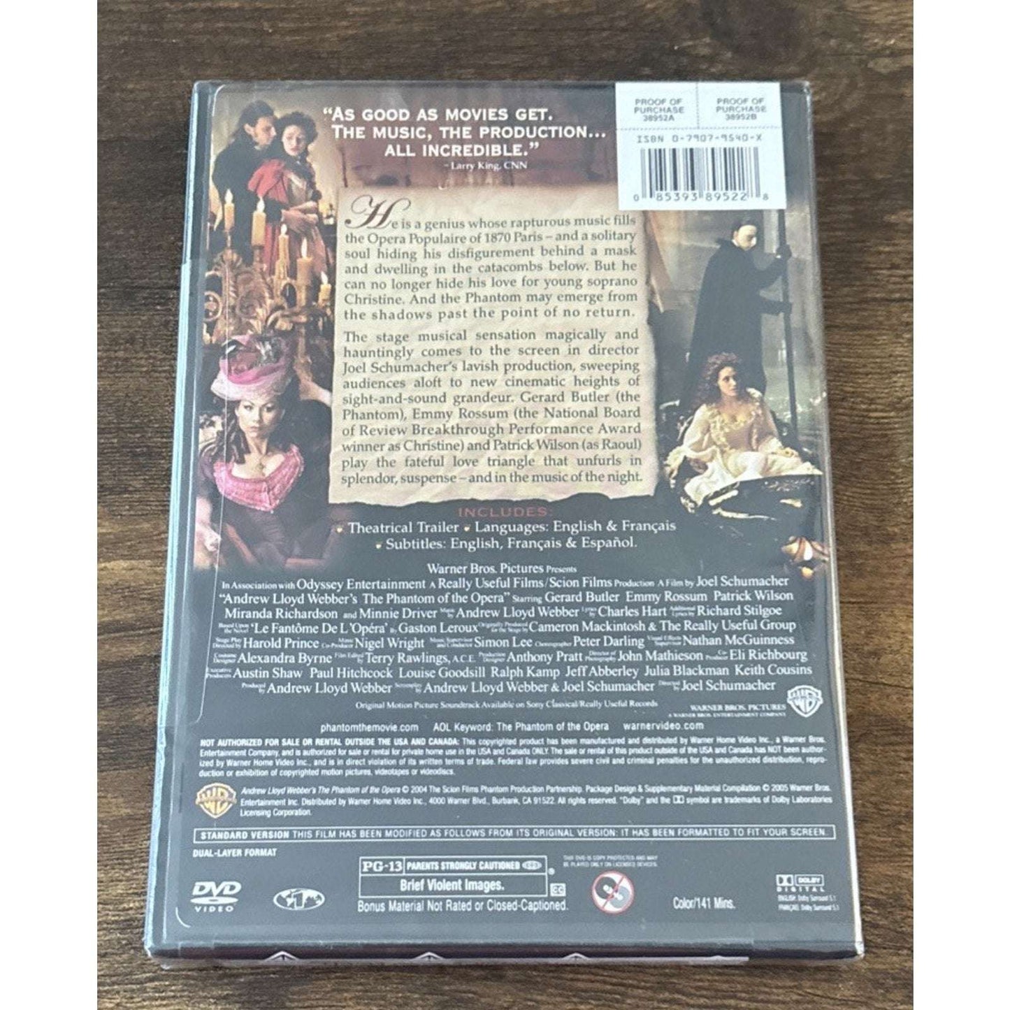 The Phantom of the Opera (2004, DVD) Full-Screen Edition Gerard Butler, SEALED
