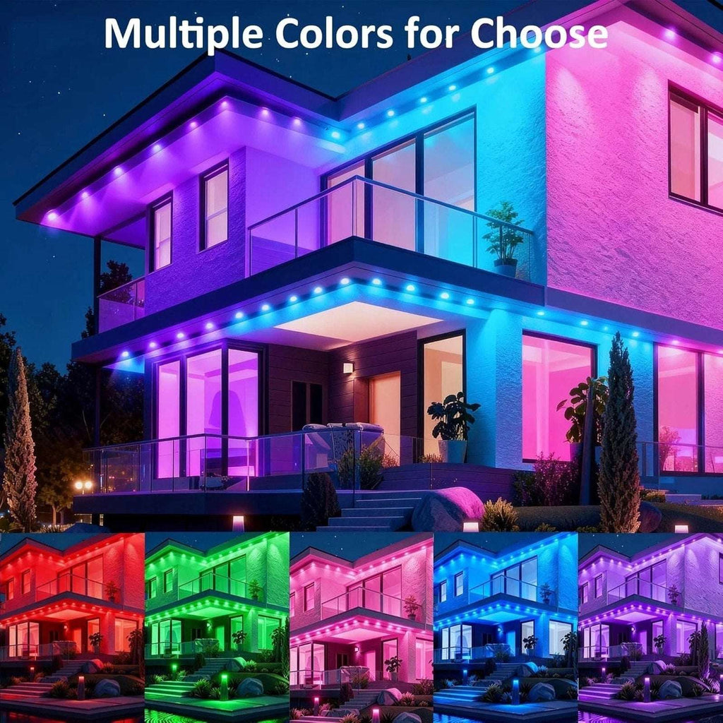 200Ft Permanent Outdoor RGB Smart Eaves Lights w App & Remote Control Waterproof