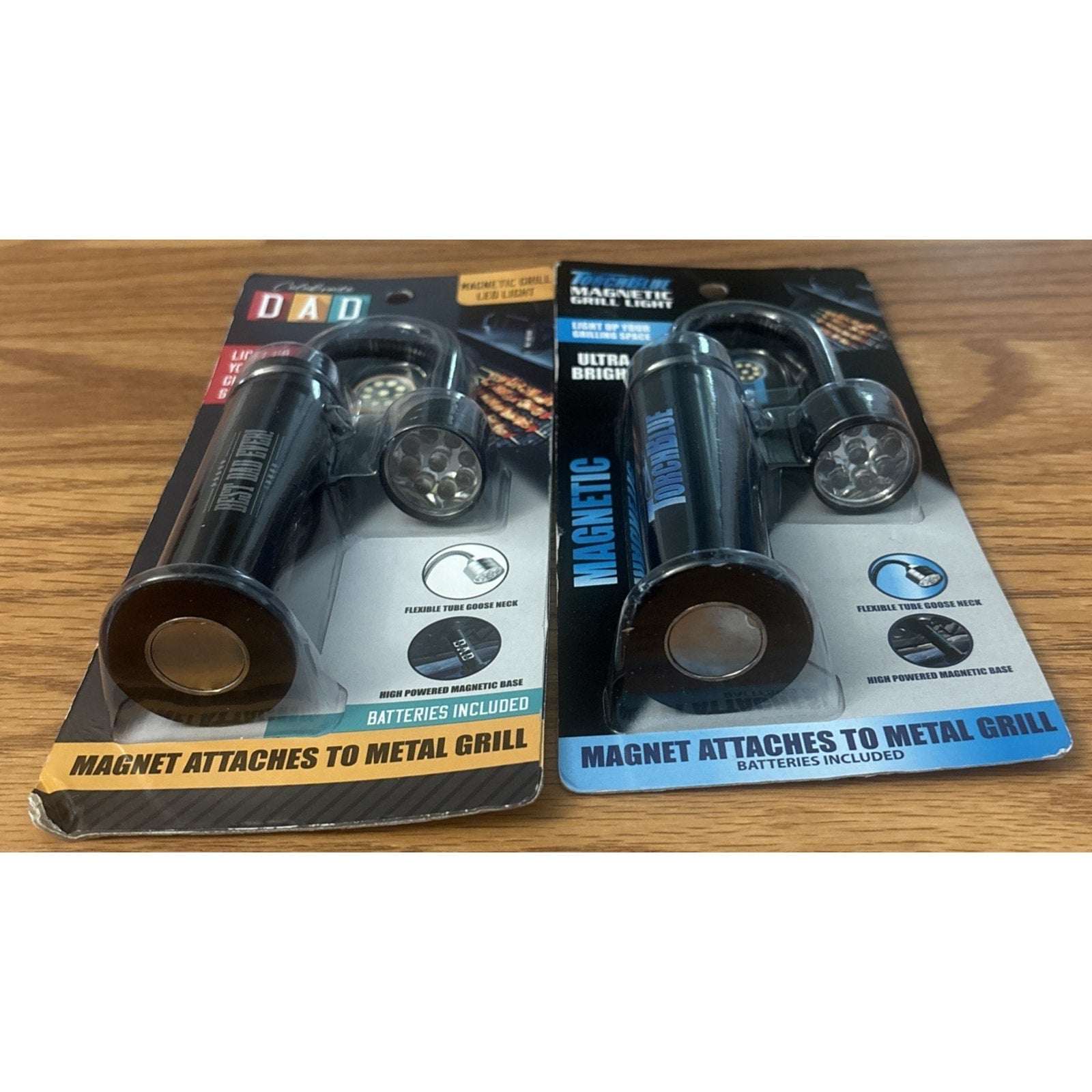 2Pk Magnetic LED BBQ Grill Light Flexible Gooseneck Hands-Free Work Lamp Battery