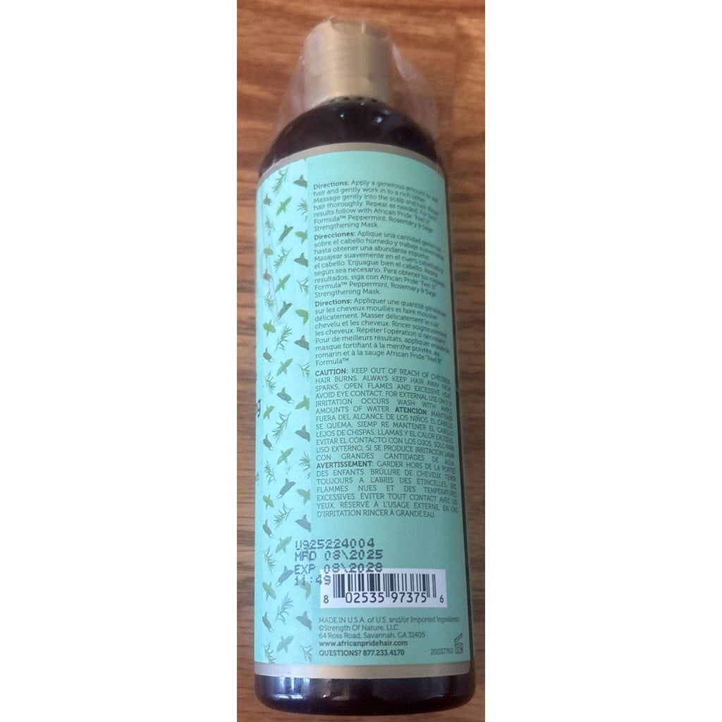 African Pride "Feel It" Peppermint, Rosemary & Sage Strengthening Shampoo 12floz
