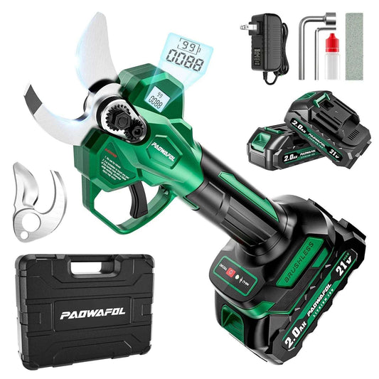 Cordless Electric Pruning Shears, 1.6 inch Cutting Diameter 2 Batteries & Case