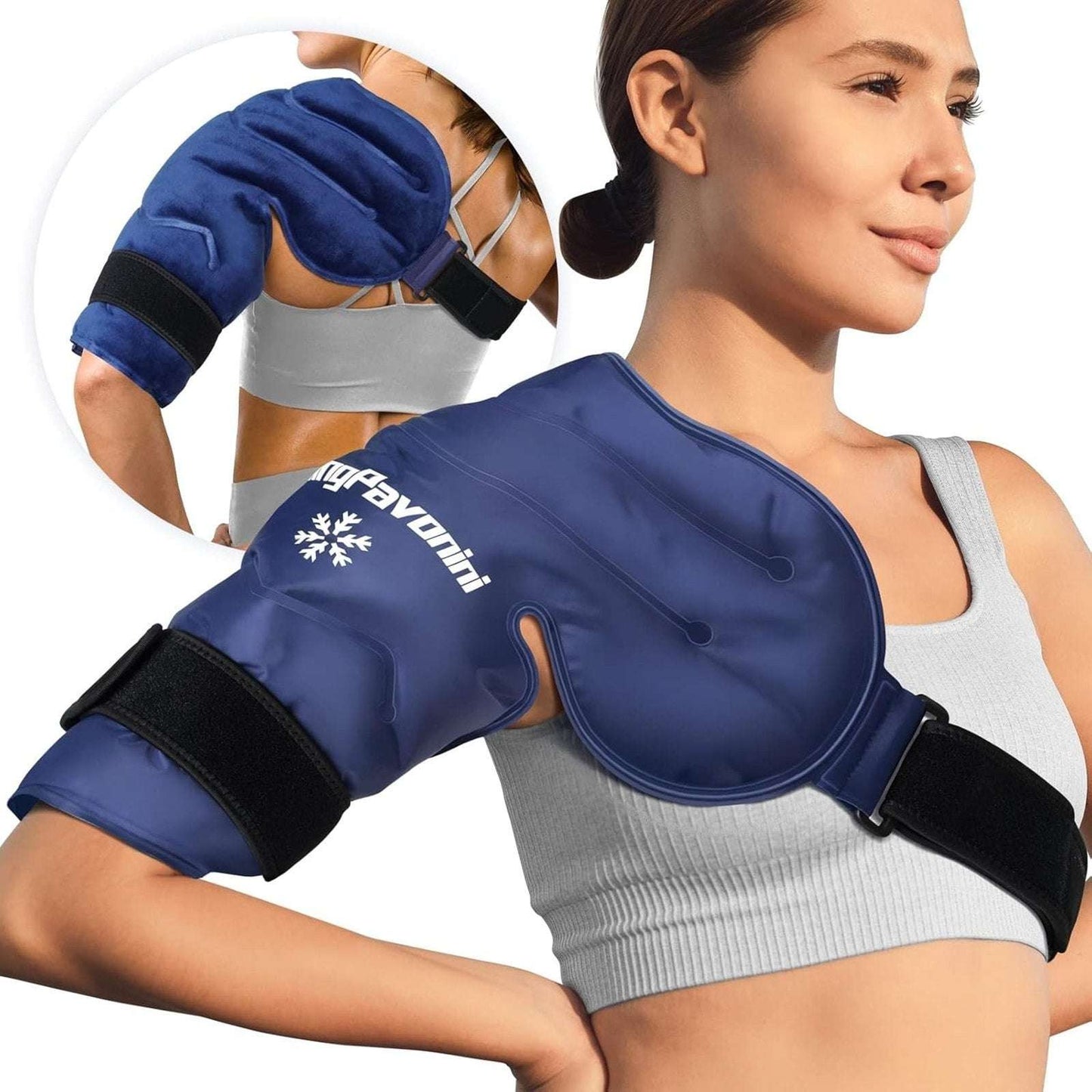 Adjustable Shoulder Gel Ice Pack Cold Therapy Wrap Pain Relief Injuries Reusable