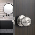 Probrico 2 Sets Ball Knobs Privacy Door Lock Knobs Satin Nickel Finish DL609SNBK