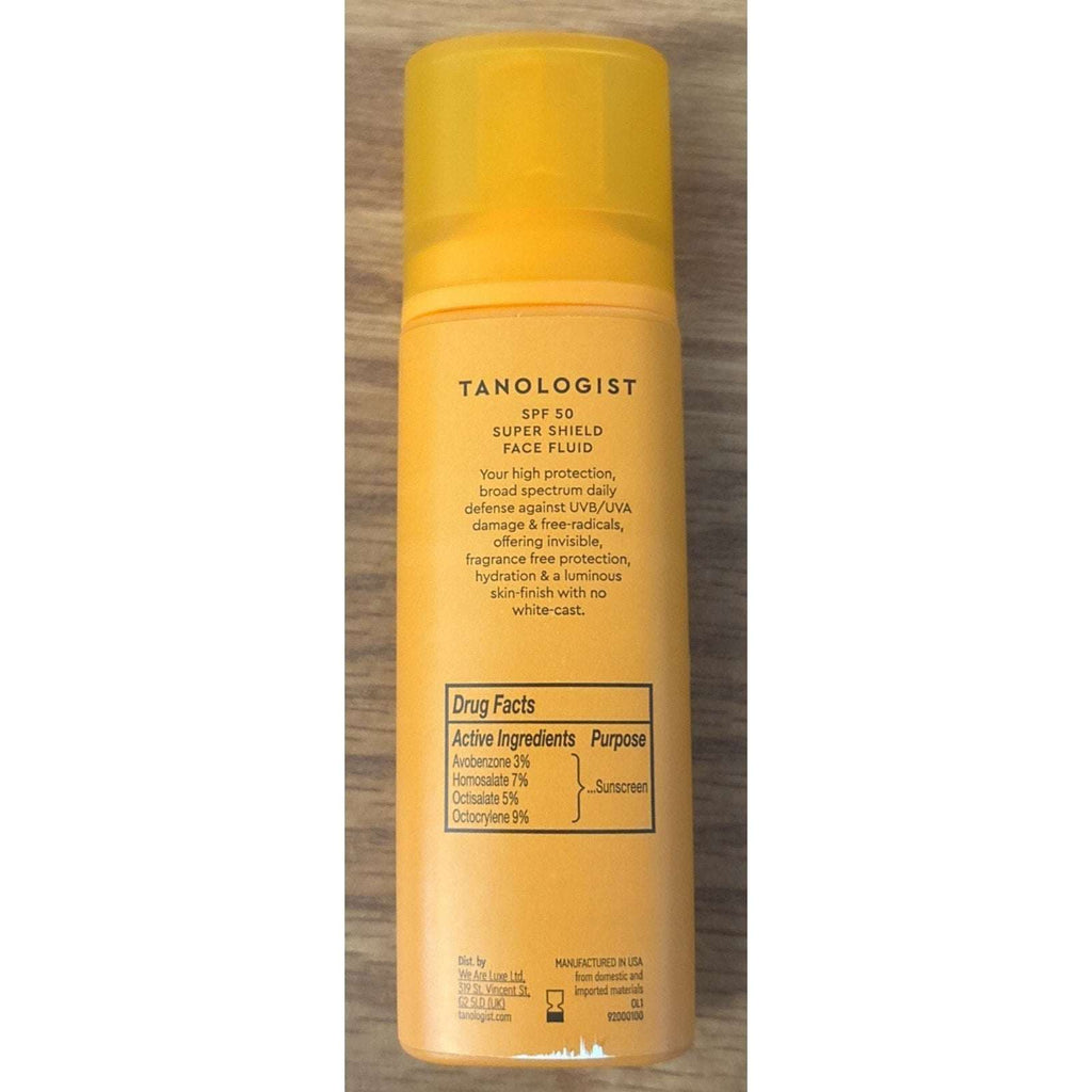 Tanologist Super Shield Face Fluid SPF 50 Sunscreen (1.69 oz.) EXP 03/27