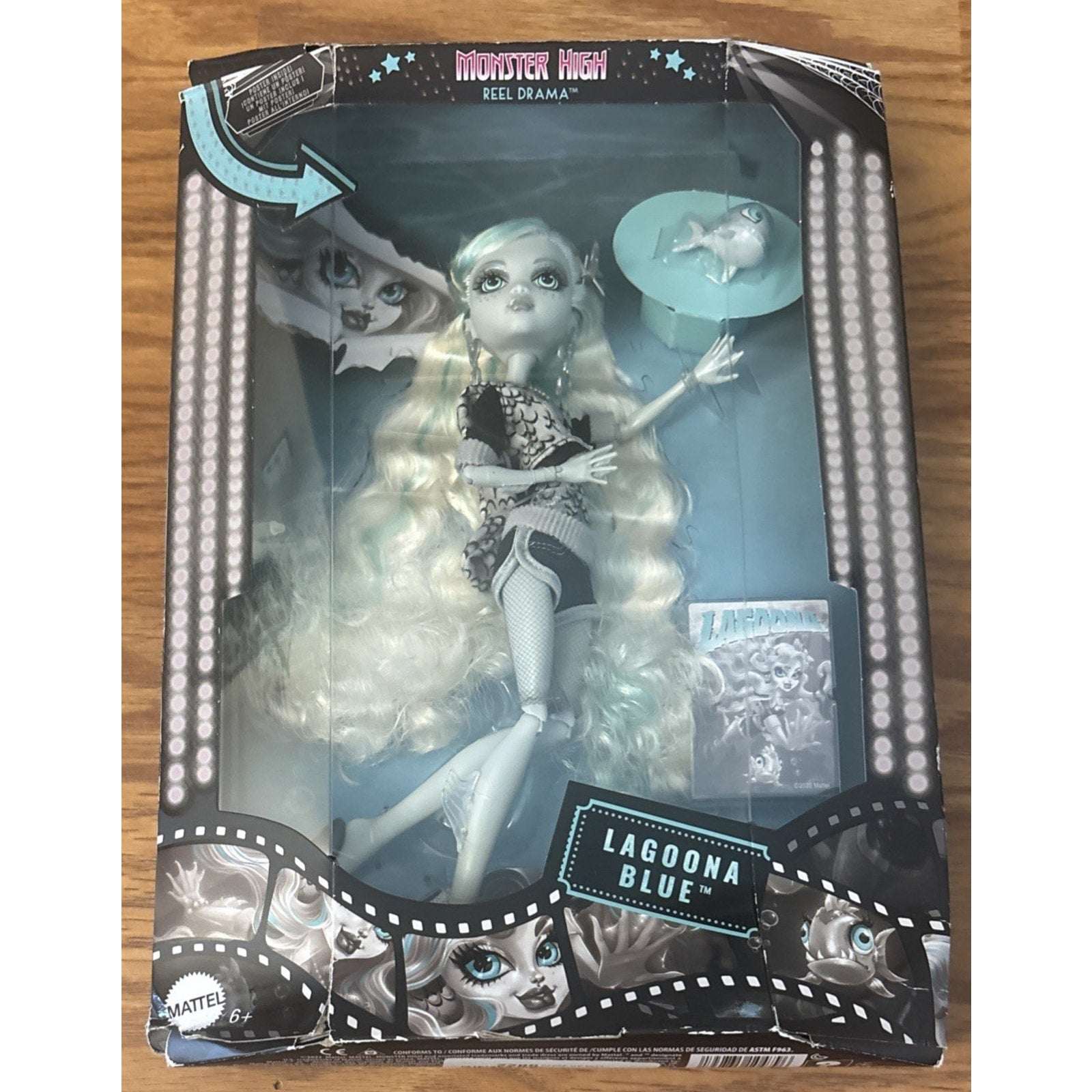 Monster High Reel Drama Black and White Lagoona Blue Doll 2025 NEW/Damaged Box