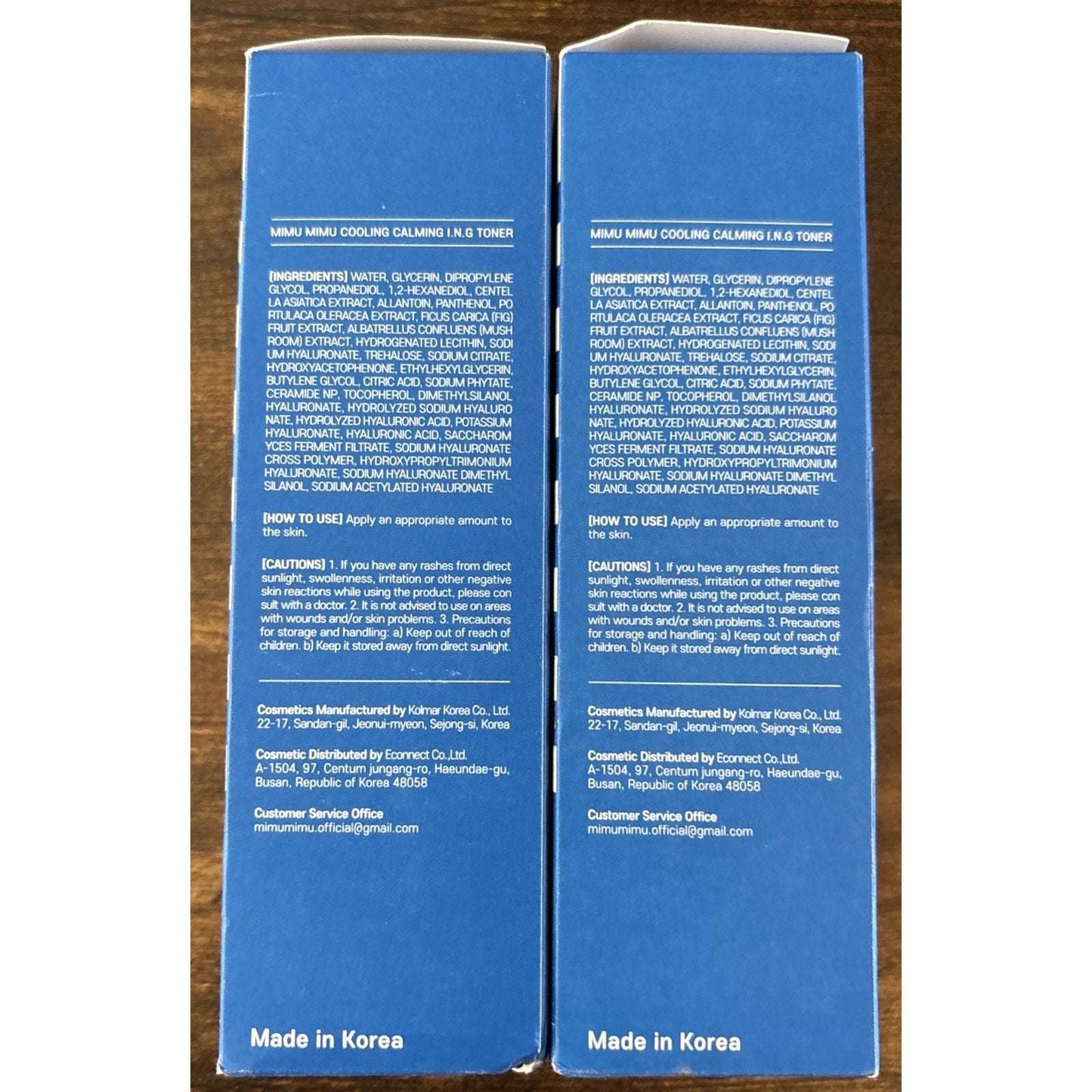 2Pk MIMU MIMU Cooling Calming Toner 10x HA Moisturizes Tighten Pores Sensitive