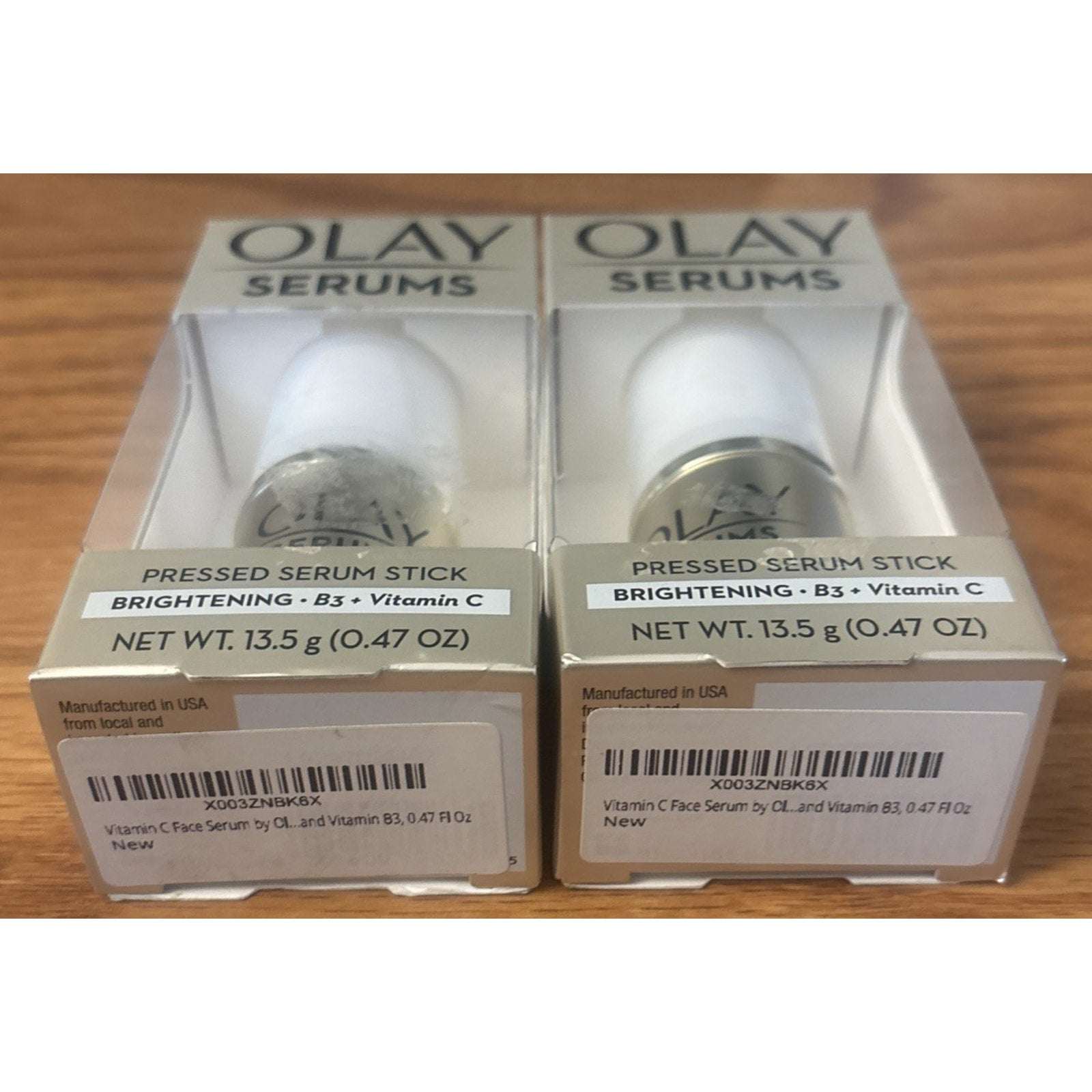 TWO Olay Pressed Serum Stick Womens 0.47 Oz BRIGHTENING B3 Vitamin C Hydration
