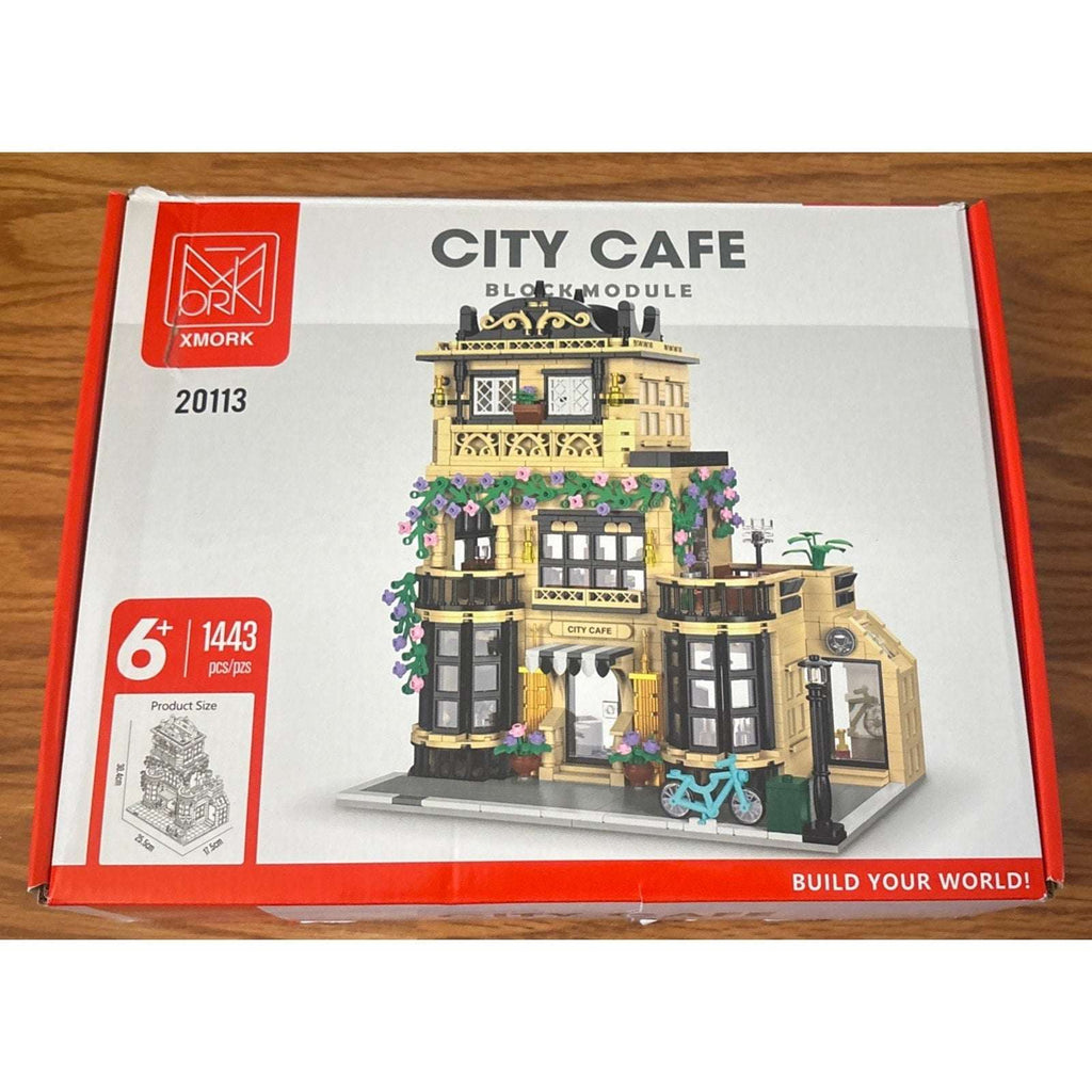 20113 City Café Building Blocks Set with Lights, 3 Levels XMORK 1443PC City Cafe