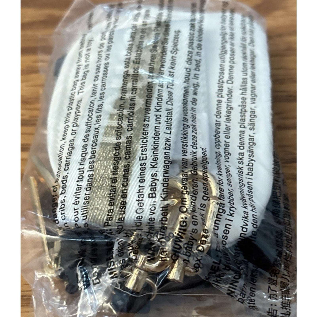 NWT Lululemon Dual Pouch Wristlet Wallet Keychain Wordmark Black & White w/ Gold