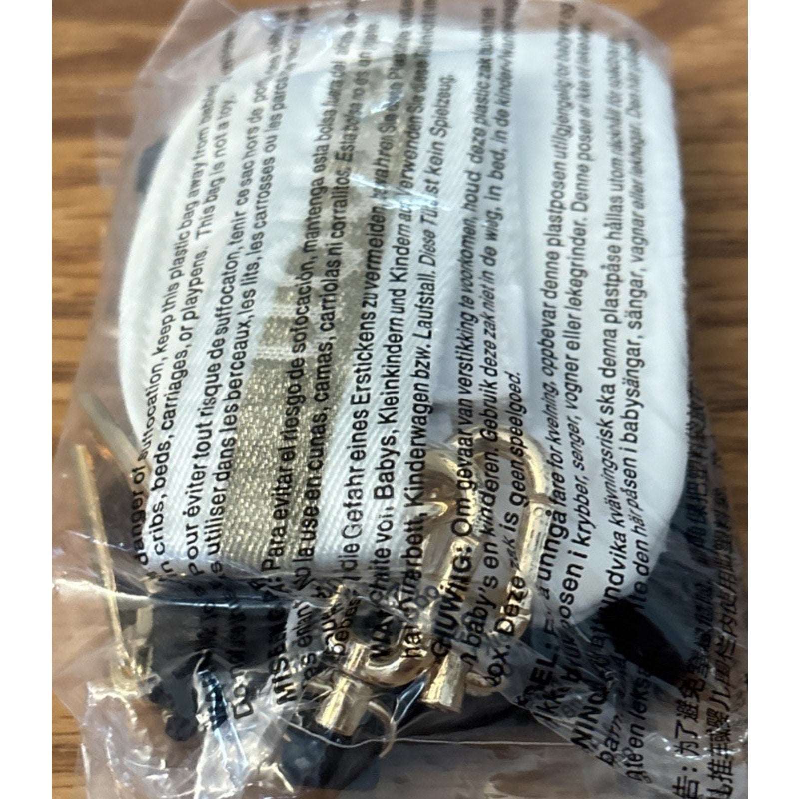 NWT Lululemon Dual Pouch Wristlet Wallet Keychain Wordmark Black & White w/ Gold