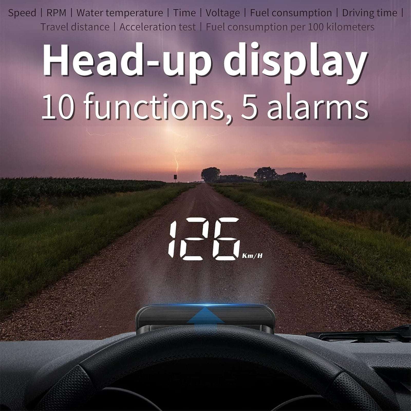 M5 Head Up Display OBD2 Overspeed Warning Windshield Projector Speed RPM Mileage