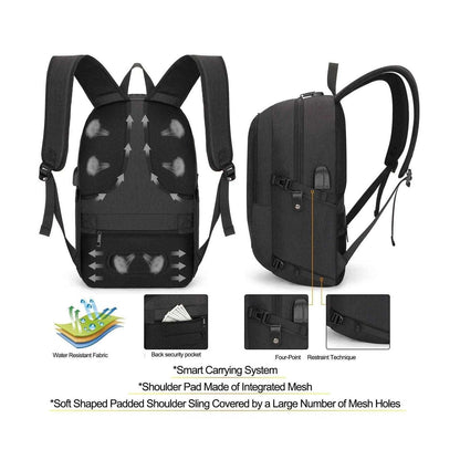 Tzowla Travel Laptop Backpack Water Resistant Anti-Theft Bag w USB Charging Port