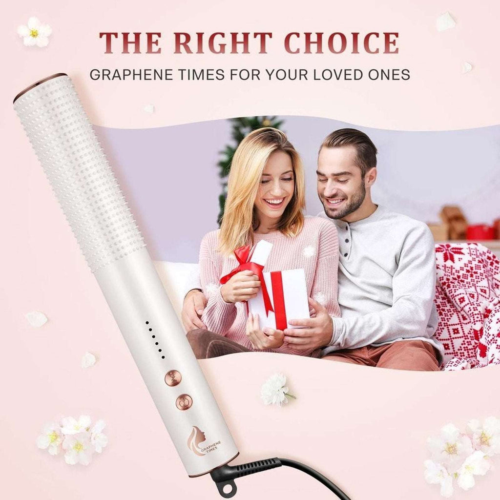 Graphene Times Hair Straightening Brush Auto-Off, Anti-Scald, Fast Heating Comb