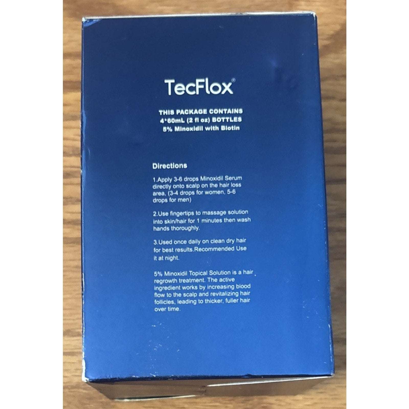 TecFlox 5% Minoxidil w/Biotin Hair Regrowth Treatment Men & Women 8-Month Supply