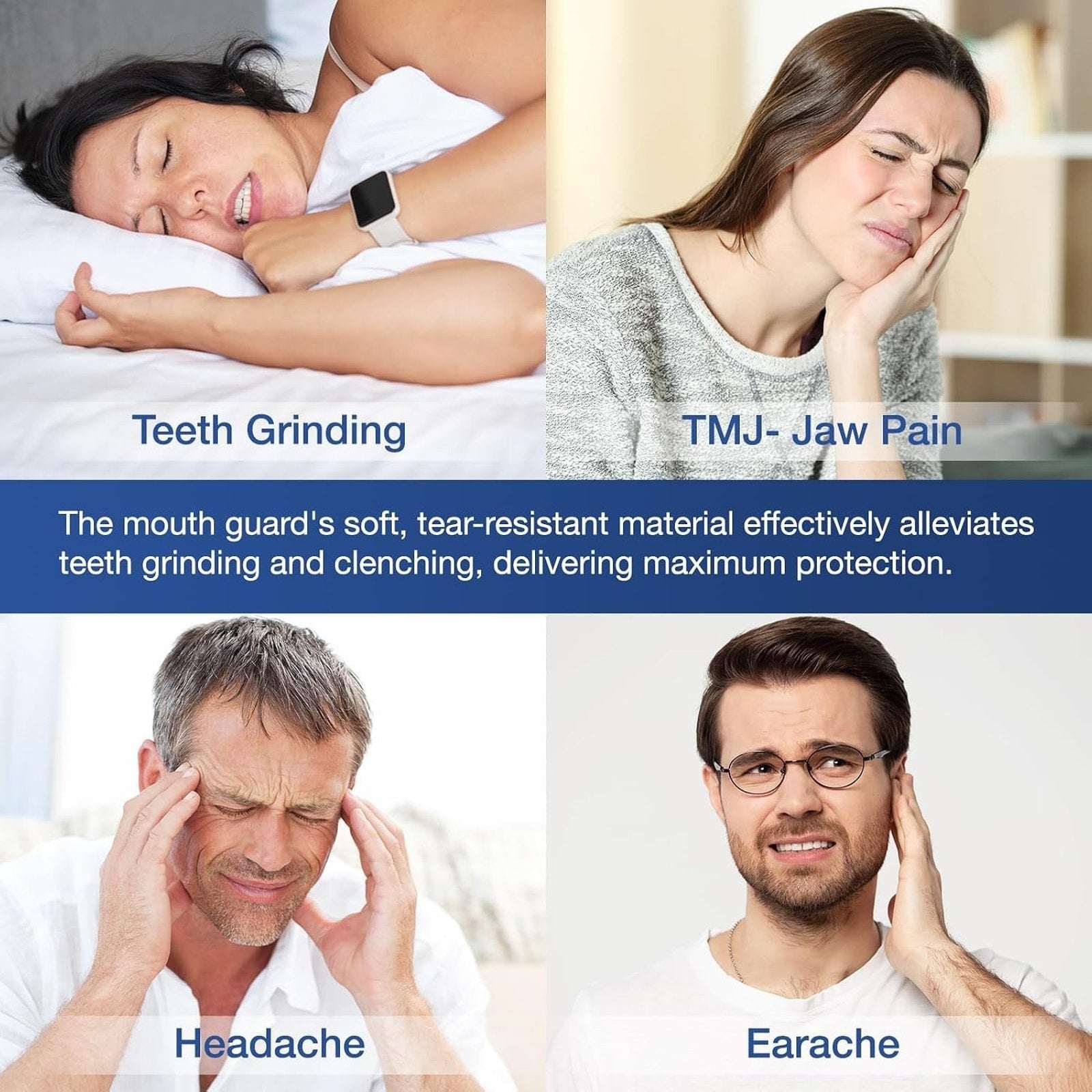 Lopiany Mouth Guards for Grinding Teeth Max Comfort 2 Sizes, 4 Guards & 2 Cases