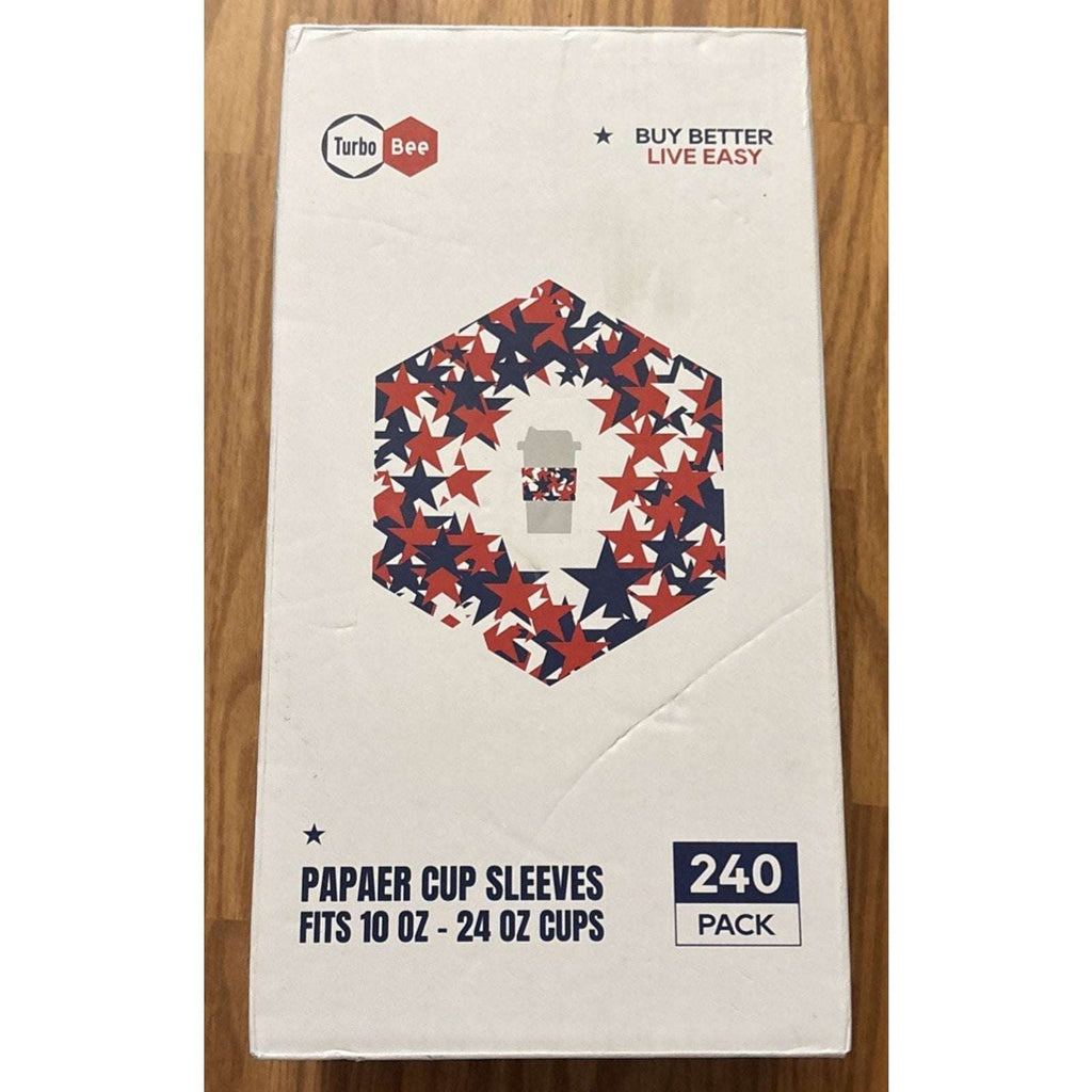 Disposable Coffee Cup Sleeves for Hot or Cold Drinks Patriotic Fits 10oz - 24oz