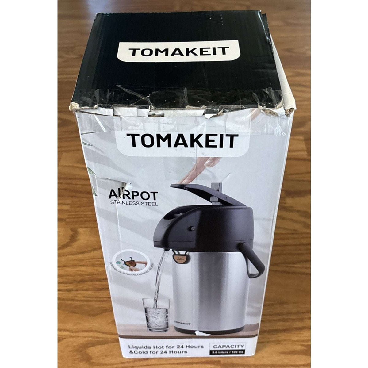 3L (102 Oz) Airpot Beverage Dispenser Insulated Coffee Carafe w/ Swivel Base