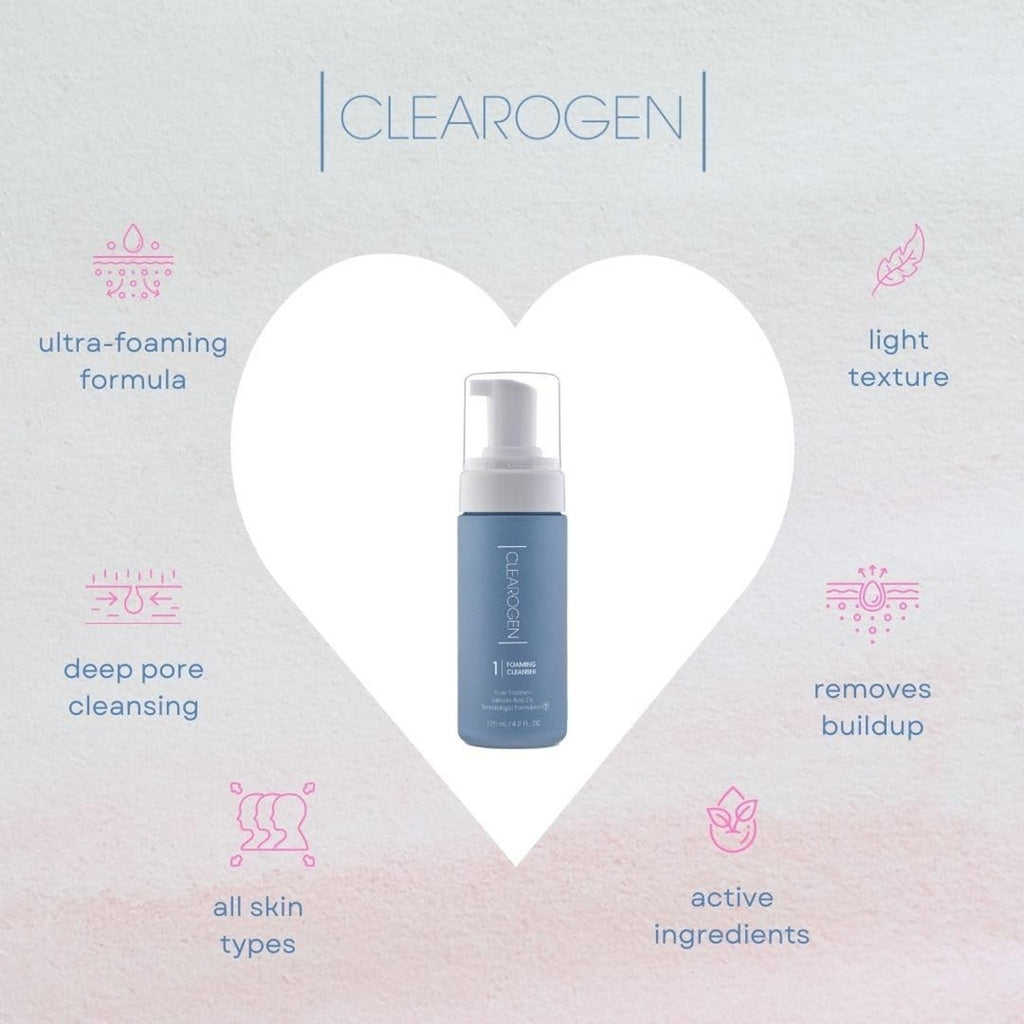 Clearogen Foaming Facial Cleanser, Acne Treatment Face Wash with Salicylic Acid