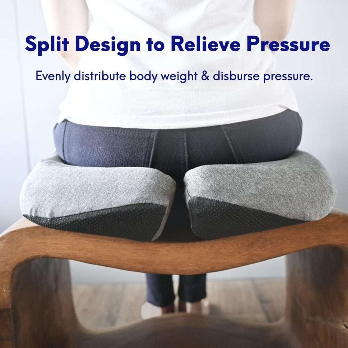 Cushion Lab Pressure Relief Seat Cushion Memory Foam Contoured Long Sitting Hour