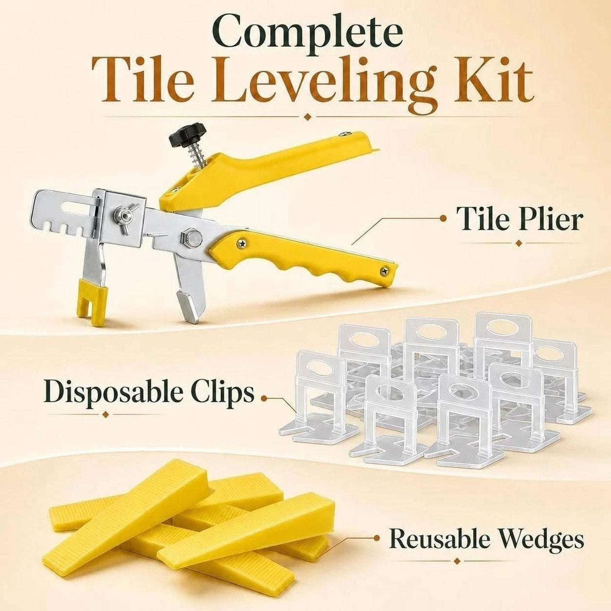 800 Pcs DGSL 1/8" Tile Leveling System with Tile Pliers - 600 Spacers 200 Wedges