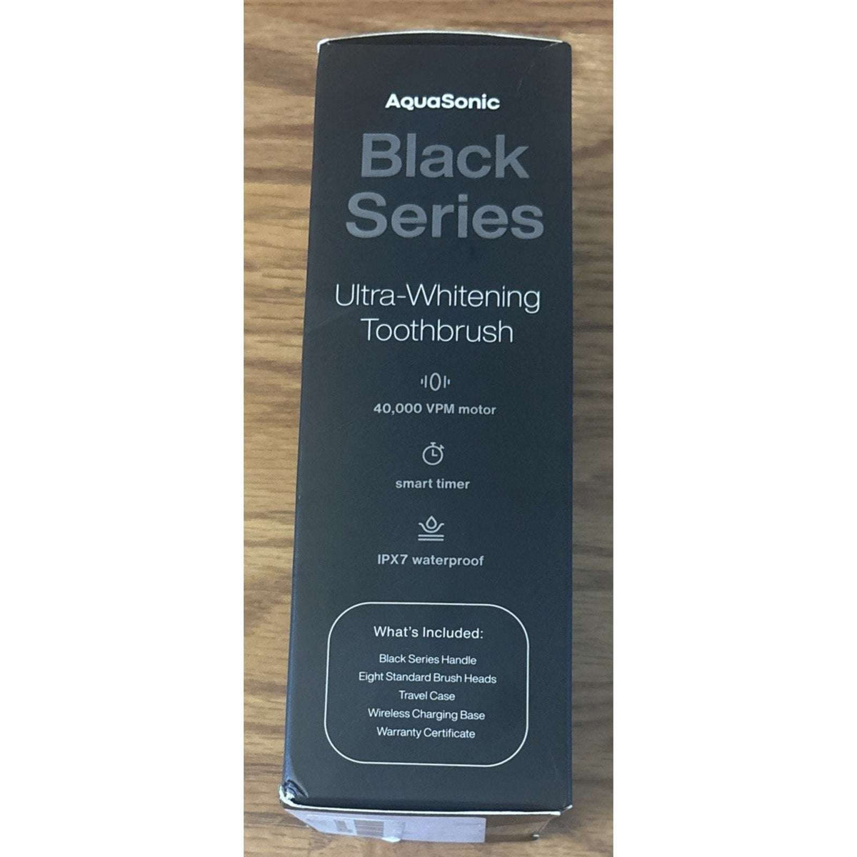 Aquasonic Black Series Electric Toothbrush Ultra Whitening + Case, 8 Heads ADA