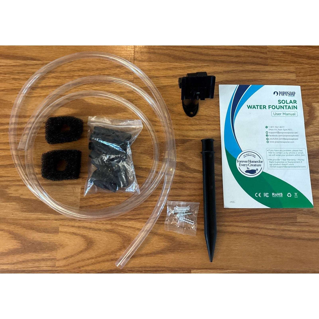 POPOSOAP 20W Solar Fountain Water Pump, 280GPH Submersible w/ Flow Control Valve